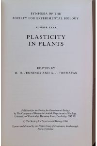Plasticity and Stability in Plants  - Society for Experimental Biology, Band 40