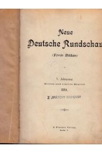 Neue Deutsche Rundschau (Freie Bühne) - V. (5. ) Jahrgang 1894 drittes und viertes Quartal. Beispiele aus dem Inhalt (Romane / Novellen) : Gabriel Finne: Die Kinder des Doktor Wang / Hans Land: Die Tugendhafte / Andrea Pauloff: Veilchen / John Henry Mackay: Sa erinnerte er sich plötzlich / Georg Hirschfeld: Bei Beiden / Elsbeth Meyer: Das Drama eines Kindes u. a. aus Kultur, Medizin, Kunst, Naturwissenschaft. . .