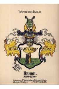 Wappen der Familie (Gregorius-) Behre (aus Lübeck)