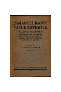 Immanuel Kants Musikästhetik  - Dissertation