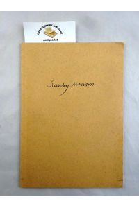 Standley Morison. Nonpareil der Typographie und Schriftkunde. - Sonderdruck aus Der Druckspiegel Juni 1959.