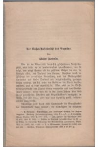 Der Rechenschaftsbericht des Augustus. [Aus: Historische Zeitschrift, Bd. 57].