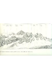 Campo-Tencia-Gruppe vom Kamm zwischen dem Campo Lungo und der Alp Crozlina.   - Zeichnung von R. Patocchi, Sezione Ticino SAC