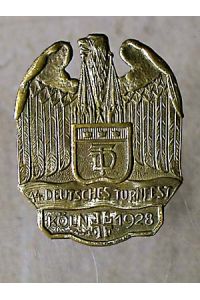 Bronze-Teilnehmer-Plakette: 14. Deutsches Turnfest Köln 1928. DT.