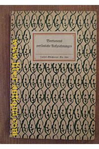 Beethovens persönliche Aufzeichnungen: Gesammelt und erläutert von Albert Leitzmann; Insel-Bücherei Nr. 241
