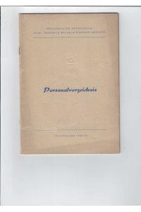 Personalverzeichnis Studienjahr 1969/ 70 der  - Pädagogischen Hochschule Karl Friedrich Wilhelm Wander Dresden.