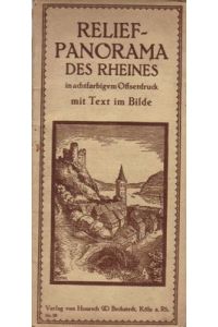 Relief-Panorama des Rheines - In achtfarbigem Offsetdruck, mit Text im Bilde