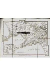 Pianta di Napoli. Und: Karte: Golfo di Napoli, Golfo di Salerno, Contorni di Pozzuoli.   - 2 lith. Faltkarten.
