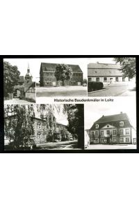Historische Baudenkmäler in Loitz.   - Loitz Kr. Demmin. Steintor, Alter Speicher, Superintendentur, Diesterweg-Oberschule, Rathaus.