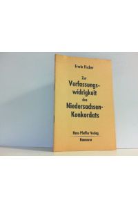 Zur Verfassungswidrigkeit des Niedersachsen-Konkordats.   - Ein öffentlicher Vortrag.