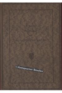 Handbuch des Oeffentlichen Rechts: Einleitungsband. Erste Abtheilung:  - Geschichte der Staatsrechtswissenschaft.