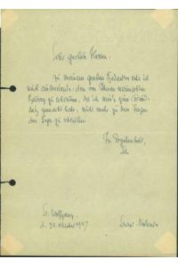 Eighd. einseitiger Brief (DIN A 5), dat. St. Wolfgang 24. Oktober 1947.