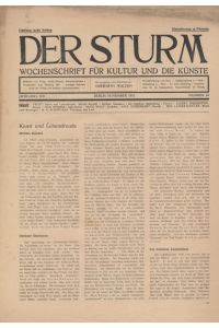 Der Sturm. Wochenschrift für Kultur und die Künste. Jahrgang 1911, Nr. 84, November. Herausgegeben von Herwarth Walden.