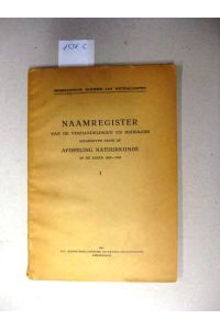 Naamregister, Van de Verhandelingen en Bijdragen Uitgegeven door de Afdeeling Natuurkunde in de Jaren 1808-1942.