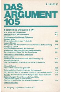 Das ARGUMENT 105 - Sozialismus-Diskussion (IV)  - Zeitschrift für Philosophie und Sozialwissenschaften 19. Jahrgang September/Oktober 1977