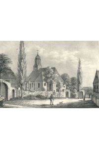 Kirche zu Constappel (Gauernitz / Klipphausen im heutigen Landkreis Meißen). Lithographie um 1840.