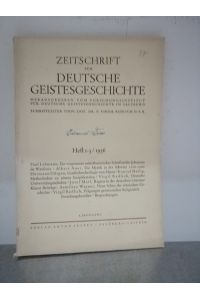 Zeitschrift für deutsche Geistesgeschichte 1-3/1936  - Schriftleiter Univ.-Doz. Dr. P. Virgil Redlich O. S. B.,