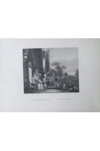 Schere. Der Scherenschleifer. Stahlstich von W. French nach P. Weenitz, 13, 5 x 16, 5 cm, ca. 1840.