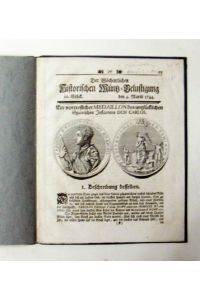Der Wöchentlichen Historischen Müntz-Belustigung 10. Stück. , den 4. Martii 1744: Ein vortreflicher Medaillon des unglücklichen Spanischen Infantens Don Carlos.