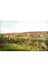 Korntal. Totalansicht.   - Farbenphotographische Aufnahme und Klischees von Gustav Dreher Württ. Graph. Kunstanstalt Stuttgart-