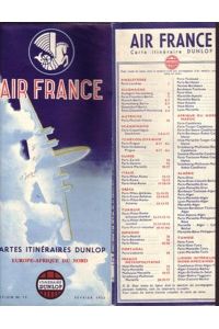 CARTES ITINÉRAIRES DUNLOP: EUROPE-AFRIQUE DU NORD, Edition 10 ou 15, 1953 / 1955;