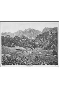 Kaindlhütte (1318m) im Kaisergebirge (Privatbesitz). ;  - Fotografie aus Die Schutzhütten und Unterkunftshäuser in den Ostalpen; Aus der Lieferung Nr. 27 - Route 6b/5;