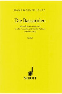 Die Bassariden  - Musikdrama in einem Akt
