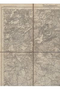 Faltkarte - Rheinsberg, Lychen, Stechlin.   - Karte des Deutschen Reiches. Umdruckausgabe! [215.]