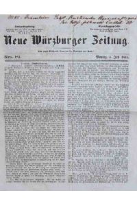 Neue Würzburger Zeitung.  -  - Treu gegen König und Vaterland für Wahrheit und Recht! -
