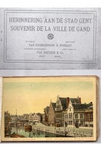 Herinnering aan de Stad Gent. Souvenir de la Villa de Gand.   - 10 kolorierte Postkarten, durch Seidenblätter getrennt.