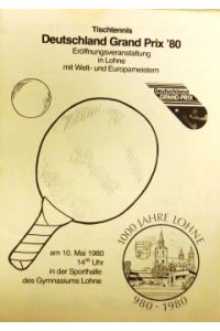 Tischtennis Deutschland Grand Prix '80 - Eröffnungsveranstaltung in Lohne mit Welt- und Europameistern am 10. Mai 1980 in der Sporthalle des Gymnasiums Lohne.