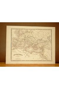 Empire Romain. Grenzkolorierter Stahlstich aus dem Atlas von Monin um 1851.