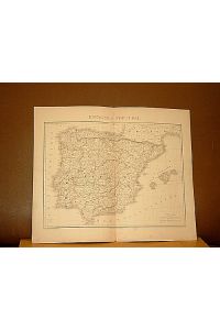 Espagne et Portugal. Grenzkolorierter Stahlstich von Ch Schreiber um 1845.