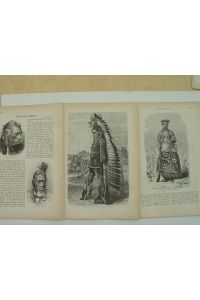 Maori Indianer Fakir Samoakrieger. Völkerkunde ; 5 Holzstiche 1888