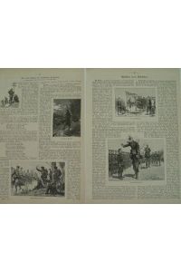 Deutsche Soldaten Lustiges Leben. 8 Holzstiche mit zugehörigem Text, um 1890
