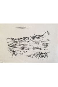 Griechische Landschaft. [1946]. [Original-Lithografie / original lithograph].