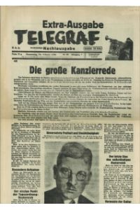 Telegraf.  Extra-Ausgabe Telegraf, Nachtausgabe. Nr. 46, 24. Februar 1938, 7. Jg.
