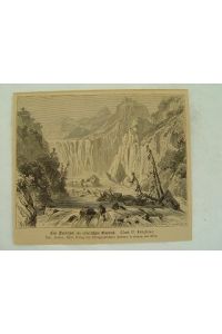Taurus Gebirge Flußtal Türkei Armenien Holzstich von Kaeseberg u. Oertel nach E. Heyn um 1880