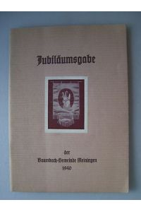 Jubiläumsgabe Baumbach Gemeinde Meiningen 1940 Festschrift Thüringen