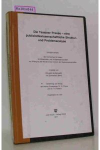 Die Tessiner Presse. Eine publizistikwissenschaftliche Struktur- und Problemanalyse. Dissertation, Hochschule St. Gallen 1977.