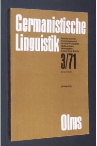 Fachsprache. Eine Bibliographie. [Von Erhard Barth]. (= Germanistische Linguistik, 3/71).