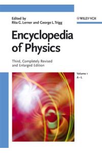 Encyclopedia of Physics 2 BAENDE / 2 VOLUMES [Englisch] [Hardcover] Physik Astronomie Lexika Classical & Fluid Mechanics Classical Fluid Mechanics electricity Elektrizitätslehre Strömungsmechanik Physiker Lexikon Nachschlagewerk Statistical Mechanics Thermal Physics Wärmelehre Statistische Mechanik Naturwissenschaften Rita G. Lerner (Herausgeber), George L. Trigg (Herausgeber) Third, Completely Revised and Enlarged Edition (2005) - 2 Volumes ; Vol. 1 : A-L Vol. 2 : M-Z / Gewicht 4700 g Vol. 1 : XLIV + 1354 S. , Vol. 2 : VIII + S. 1355 - 2991 Physik Classical & Fluid Mechanics Astronomie electricity Elektrizitätslehre Strömungsmechanik Physiker Thermal Physics Statistical Mechanics Wärmelehre Statistische Mechanik Lexika Lexikon Nachschlagewerk Classical and Fluid Mechanics Physics Special Topics Physik Physics Spezialthemen Physik Thermal Physics & Statistical Mechanics Naturwissenschaften The editors of this Encyclopedia, earlier editions of which met with international acclaim, have now provided a fully revised, expanded and updated third edition of this comprehensive reference work. In two volumes, 500 experts -- among them several Nobel laureates and numerous other scientific award winners -- offer a comprehensive and topical account of physics and the physical world. The volumes comprise more than 500 articles, which have either been completely updated or are altogether new, covering the latest terminology and techniques in physics, including atomic trapping and cooling, biophotonics, econophysics, the formation of stars and planets, quantum communication, space science and technology, and traffic flow. George L. Trigg, an internationally experienced and qualified senior editor in Physics, lives in New Paltz/New York. For many years he was co-editor of the most renowned expert journal in Physics, Physical Review Letters. Professor Trigg and the late Professor Rita G. Lerner were co-editors for the Encyclopedia of Physics from its first edition, which was published in 1981 and won international praise. Contents: Alloys Antimatter Astrophysics Atmospheric Physics Betatron Biophysics Ceramics Circuits, Integrated Complex Systems Cosmic Rays, Astrophysical Effects Cryogenics Crystal Defects Electron Beam Technology Error Analysis Field Theory, Unified Gravitational Lenses Hidden Variables Interstellar Medium Laser Cooling Liquid Crystals Masers Liquid Crystals Metrology Molecular Structure Calculations Nanobionics Nanocatalysis Nuclear Fusion Organic Semiconductors Photonic Crystals Plasma Confinement Devices Polymers Quantum Information Quantum Optics Relativity, General Solar System Superconductive Devices Thin Films Ultrashort Optical Pulses Ultrasonic Biophysics Whiskers Sprache englisch Maße 170 x 240 mm Gewicht 4815 g Naturwissenschaften Physik Astronomie Lexika Classical & Fluid Mechanics Classical and Fluid Mechanics electricity Elektrizitätslehre Klassische u. Strömungsmechanik Physics Physics Special Topics Physik Physiker Lexikon Nachschlagewerk Spezialthemen Physik Thermal Physics & Statistical Mechanics Thermal Physics & Statistical Mechanics Wärmelehre u. Statistische Mechanik ISBN-10 3-527-40554-2 / 3527405542 ISBN-13 978-3-527-40554-1 / 9783527405541 Encyclopedia of Physics [Englisch] [Gebundene Ausgabe] Rita G. Lerner (Herausgeber), George L. Trigg (Herausgeber) 2 BAENDE / 2 VOLUMES - Third, Completely Revised and Enlarged Edition (2005) - 2 Volumes ; Vol. 1 : A-L Vol. 2 : M-Z / Gewicht 4700 g Vol. 1 : XLIV + 1354 S. , Vol. 2 : VIII + S. 1355 - 2991