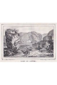 Lago di Loppio (Mori). Orig. Lithographie von J. Stießberger nach G. Pezolt.
