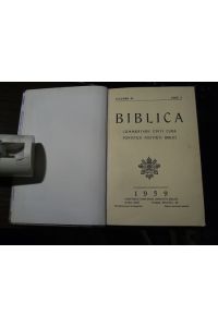 Biblica. Commentarii Editi Cura Pontificio Instituto Biblico. Vol. 40 / II (resp. 2. Teilband 1959 ) -- Elenchus bibliographicus biblicus --