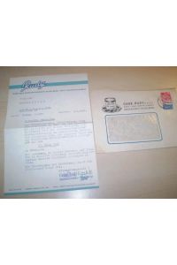 KÜNDIGUNG; Zeitdokument.   - Kündigungsschreiben der Firma Rudy an eine Mitarbeiterin mit Briefumschlag aus dem Jahr 1951.