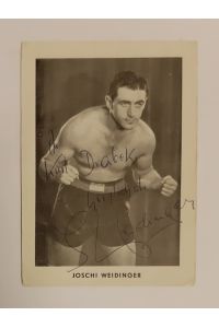 Eigenhändig signierte Fotokarte des Europameisters im Schwergewicht.