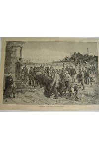 Streik der Arbeiter in Belgien Industrie Arbeiteraufstand Grosser Holzstich um 1880