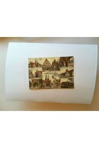 Gruß aus der alten Hansestadt Lemgo (farbige Postkarte)  - 10 Motive, u.a.: Rathaus und Nikolaikirche, Hexenbürgermeisterhaus, Rathauslaube usw.