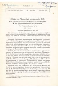 Beiträge zur Paleontologie oberjurassischer Riffe. I. Die Aptychen (Ammonidea) des Oberjura von Stramberg (CSR). II. Die Aptychen der Klenitzer Serie in Österreich.