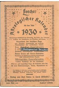 Astrologischer Kalender für das Jahr 1930.